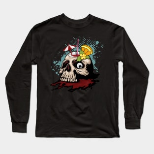 Summer Skull Pina Colada Long Sleeve T-Shirt